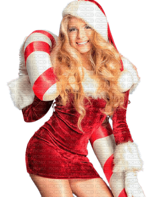 Kaz_Creations Woman Femme Fur Christmas Red - ingyenes png