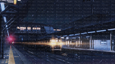 Paysage.Station.Landscape.Train.winter.hiver.Victoriabea - GIF animé gratuit