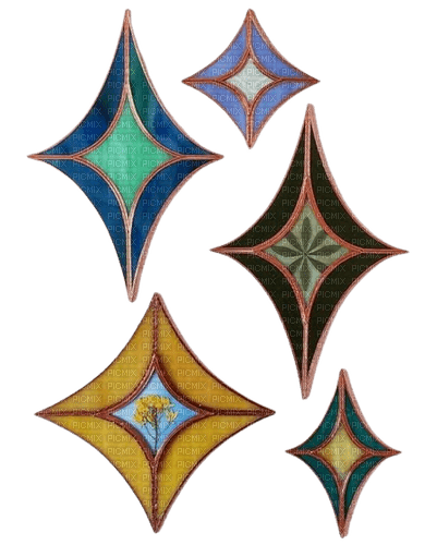 stained glass stars - png gratuito