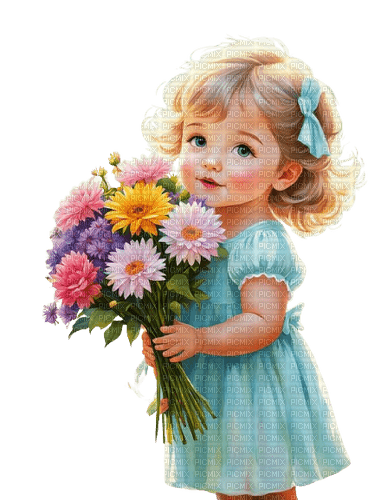 loly33 enfant printemps fleur - PNG gratuit