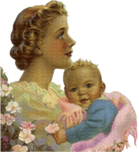 Mutter, Baby, Vintage - Ilmainen animoitu GIF