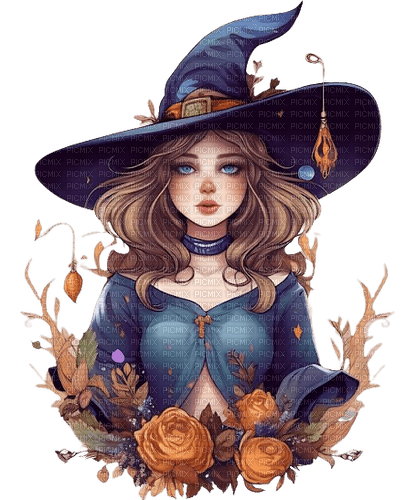 witch, frau, woman, femme, vintage, autumn - png gratis