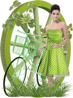 woman Nitsa Green - gratis png