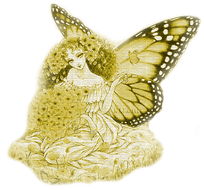 Y.A.M._Fantasy fairy  yellow - PNG gratuit