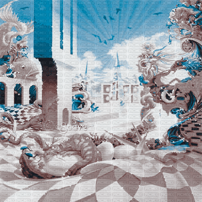 soave background animated surreal  blue brown - Δωρεάν κινούμενο GIF