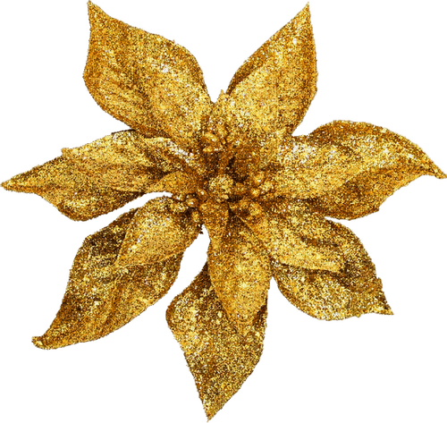 Christmas.Flower.Gold - PNG gratuit