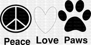 peace love paws - png grátis