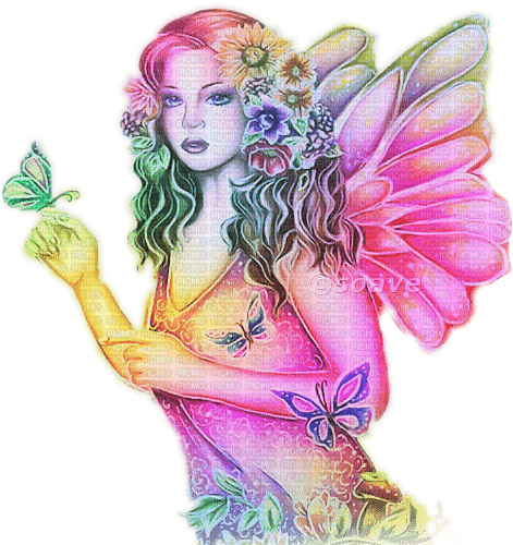 soave woman fantasy fairy butterfly wings pastel - 無料png