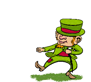 St. Patrick’s Day man imp goblin diablotin gif dancer wichtel kobold - GIF animé gratuit