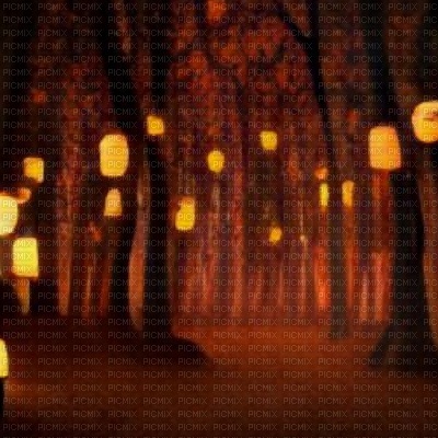 Orange Forest with Lanterns - PNG gratuit