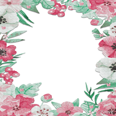 soave frame flowers spring summer painting - безплатен png