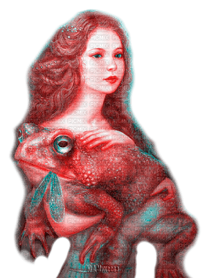 Y.A.M._Fantasy woman girl toad frog - png grátis