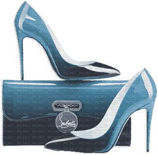soave deco fashion bag shoe blue - GIF animé gratuit