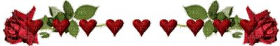 Animated Rose and Hearts Border - GIF animasi gratis