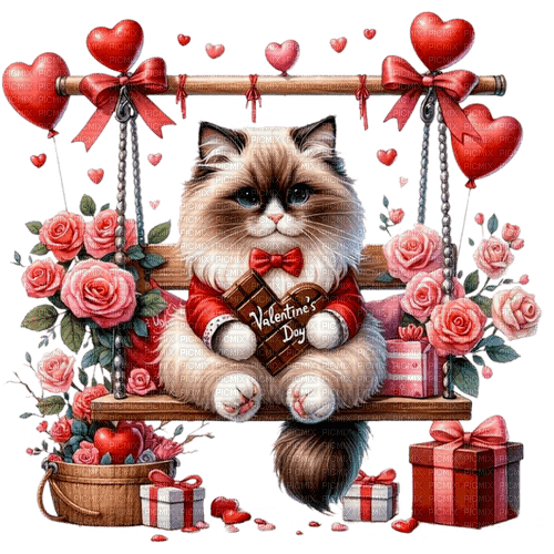 st. Valentine cat by nataliplus - 免费PNG