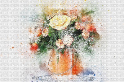 MMarcia aquarela flores fundo - gratis png