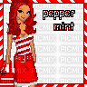 pepper mint dollz red and white square - GIF animado grátis