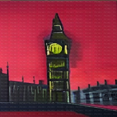 Big Ben in Red - png ฟรี