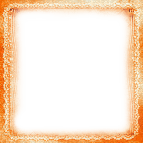 Orange Lace Frame - By KittyKatLuv65 - 免费PNG