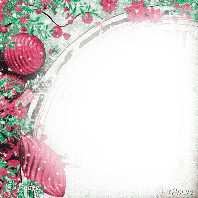 soave frame christmas new year ball branch flowers - безплатен png