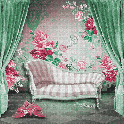 soave background animated vintage  pink green - GIF animé gratuit