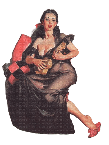 dolceluna vintage pinup woman - 無料png