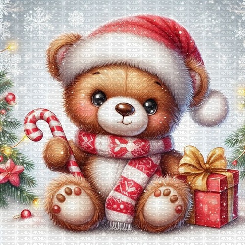 Christmas Teddy Bear - nemokama png