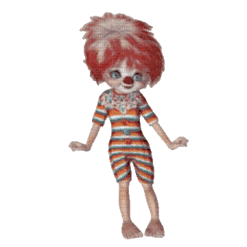 🤍Cookie Doll Orange Bleu Clown:)🤍 - GIF animé gratuit