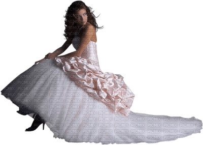 minou-woman-white-dress - PNG gratuit