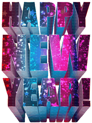 Happy new year text - GIF animé gratuit