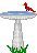 Pixel Bird Bath - PNG gratuit