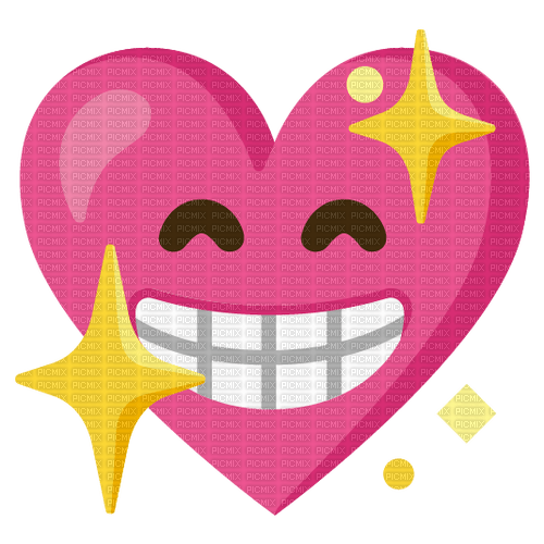 Smiling sparkly heart Emoji Kitchen - png ฟรี