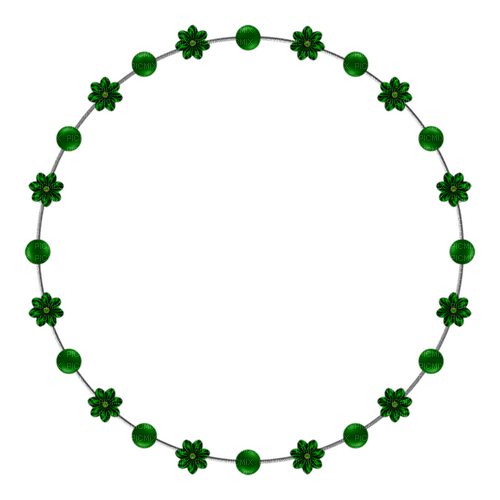 Cadre Rond Fleur Vert:) - PNG gratuit