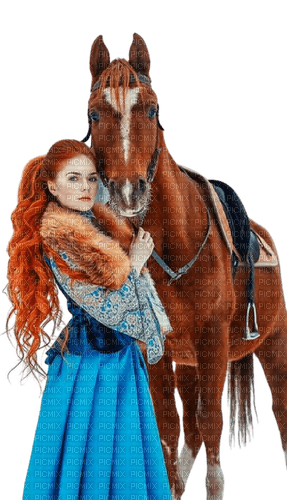 girl with a horse - nemokama png