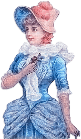 soave woman vintage spring victorian blue pink - ücretsiz png