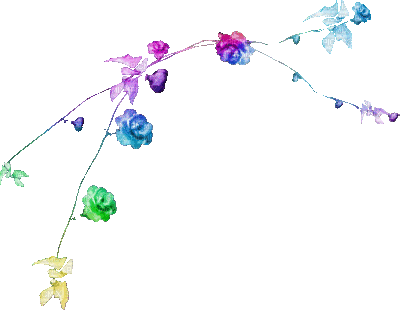soave deco branch animated flowers rose rainbow - Free animated GIF