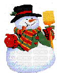 Snow man - GIF animado gratis