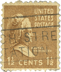 Vintage mail stamp - png ฟรี