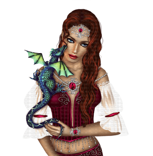 MUJER CON DRAGON - ilmainen png