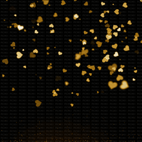 falling gold hearts - Free animated GIF