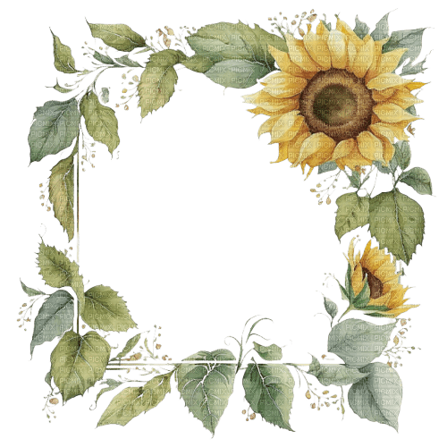 loly33 tournesol frame - 免费PNG