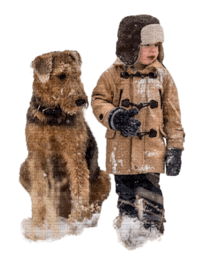 Kaz_Creations Children-Dog-Pup-Winter - PNG gratuit