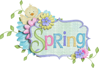 Kaz_Creations Deco Text Logo Spring Colours - PNG gratuit