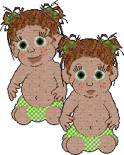 Babyz Twins in Green Diapers - gratis png