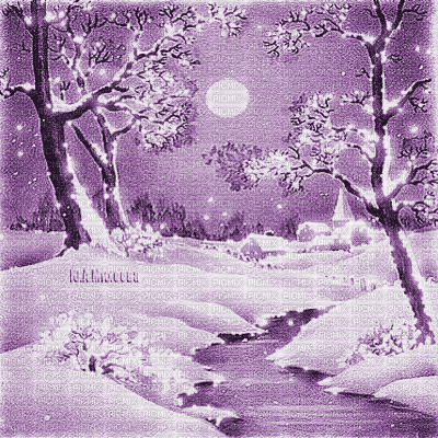 Y.A.M._Winter Landscape purple - Δωρεάν κινούμενο GIF