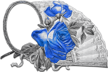 soave deco vintage fan flowers rose victorian - PNG gratuit