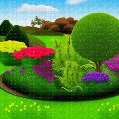 Colourful Garden - Free PNG