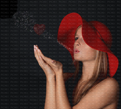femme chapeau - 無料のアニメーション GIF
