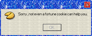 Fortune cookie glitter error message - Gratis animeret GIF