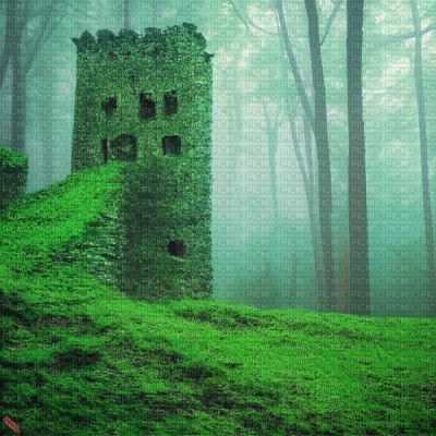 Broken Castle in a Foggy Forest - bezmaksas png